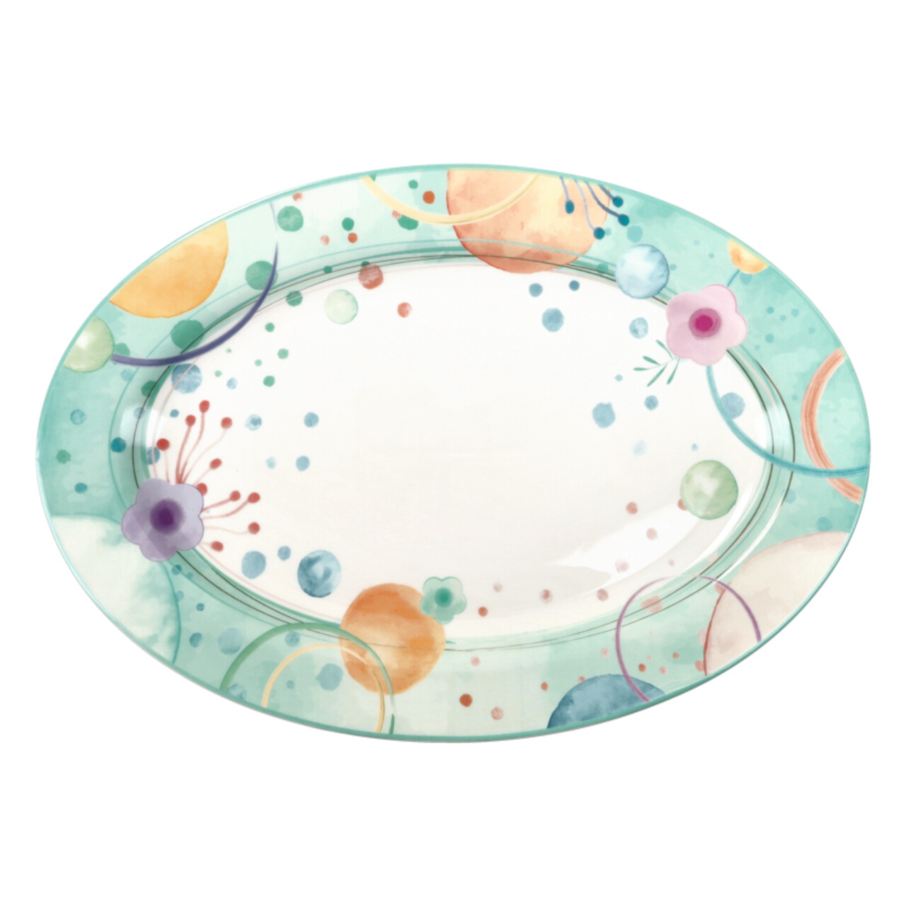 Platou pentru servire, Bollicine, Brandani, 35x24 cm, portelan New Bone China - imagine 4